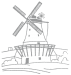 Dybbøl-Skolens logo er et billede af Dybbøl mølle